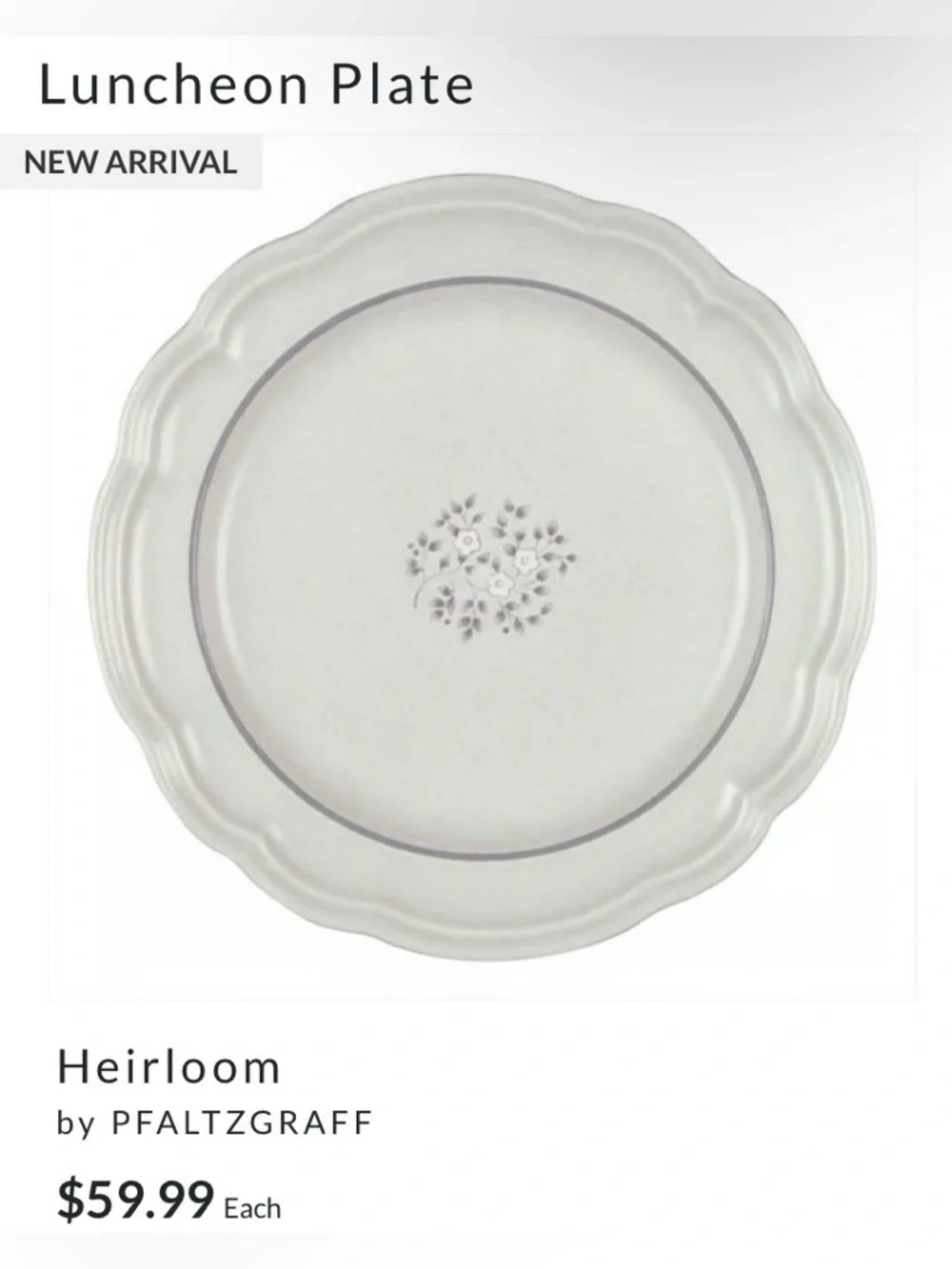 🏰  (2) Pfaltzgraff Heirloom Luncheon Plates - Picture 2 of 9